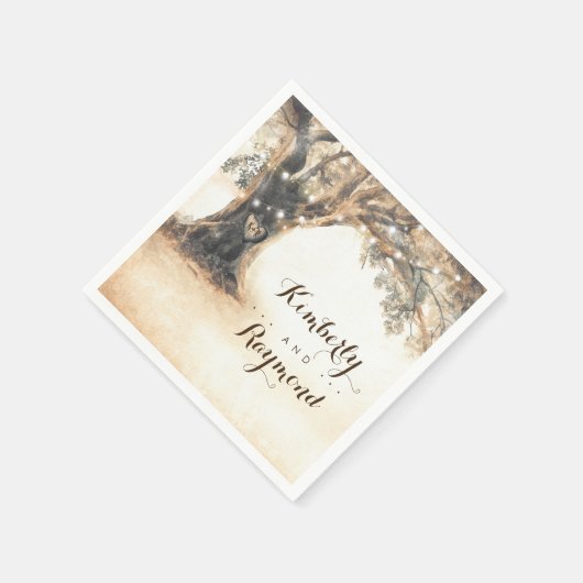 Alte Eichenbaum Rustikale Hochzeit Serviette (Ecke)