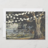 Alte Eichenbaum-Saitenweihe Rustikale Hochzeit Einladung (Vorderseite)