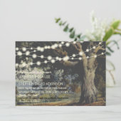 Alte Eichenbaum-Saitenweihe Rustikale Hochzeit Einladung (Stehend Vorderseite)