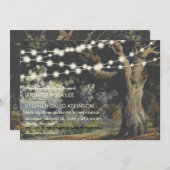 Alte Eichenbaum-Saitenweihe Rustikale Hochzeit Einladung (Vorne/Hinten)