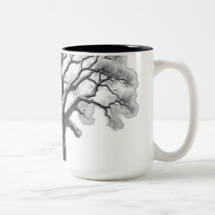Alte Eichenbaumkunst Zweifarbige Tasse