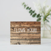Alte Eichenholzstruktur Liebe Karte (Stehend Vorderseite)