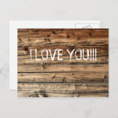 Alte Eichenholzstruktur Liebe Karte (Vorne/Hinten)