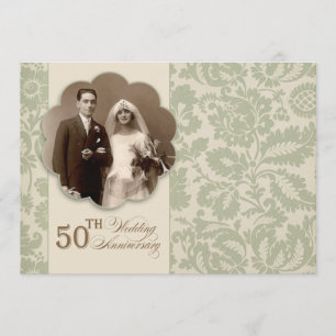 alte Einladung zum 50. Hochzeitstag mit Foto