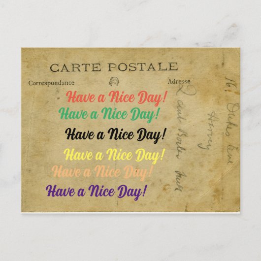 Alte einmalige Postacard Schöne Tage Feiertagspostkarte (Vorderseite)