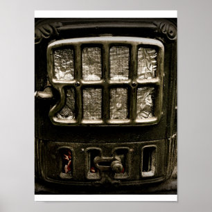 Alte Eisen-Wohnzimmer-Ofen-Front Poster