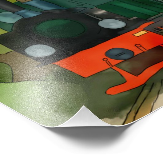 Alte Eisenbahn Fotodruck (Ecke)