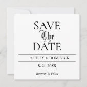 Alte Elegante Save the Date Hochzeitkarte (Vorderseite)