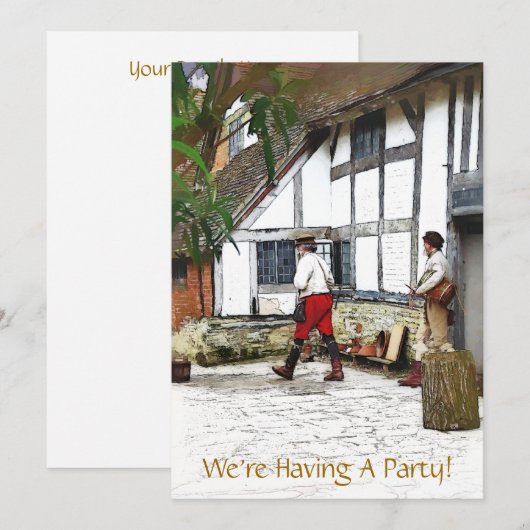 ALTE ENGLAND-EINLADUNG (Vorne/Hinten)