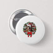 Alte englische Bulldog Weihnachtsfeier Dekoration Button (Vorne & Hinten)