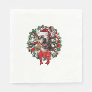 Alte englische Bulldog Weihnachtsfeier Dekoration Serviette