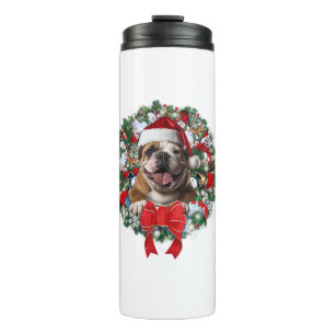 Alte englische Bulldog Weihnachtsfeier Dekoration Thermosbecher