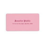 Alte englische Hand Skripttext Elegante rosa Vorla Adressaufkleber (Vorne)