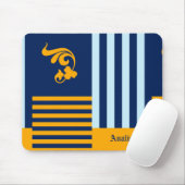 Alte englische Marine Blau und Orange Streifen mit Mousepad (Mit Mouse)