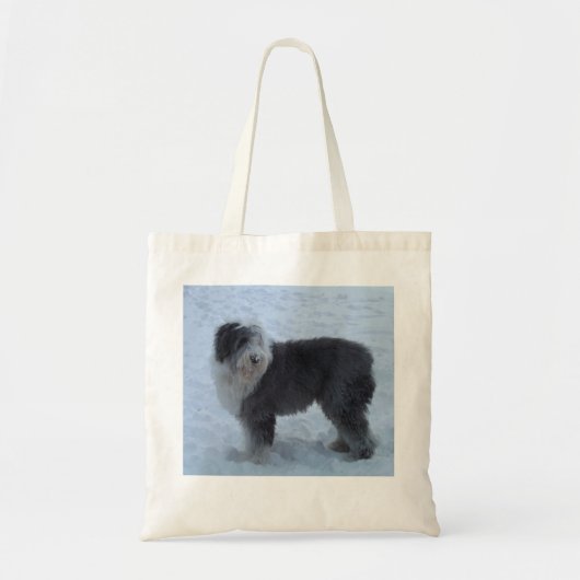 Alte englische Schäferhund-Tasche - Schnee-Hund! Tragetasche (Vorne)