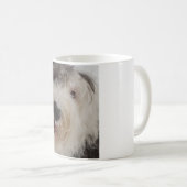Alte englische Schäferhund-Tasse - Schnee-Gesicht Kaffeetasse (VorderseiteRechts)