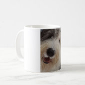 Alte englische Schäferhund-Tasse - Schnee-Gesicht Kaffeetasse (Vorderseite Links)