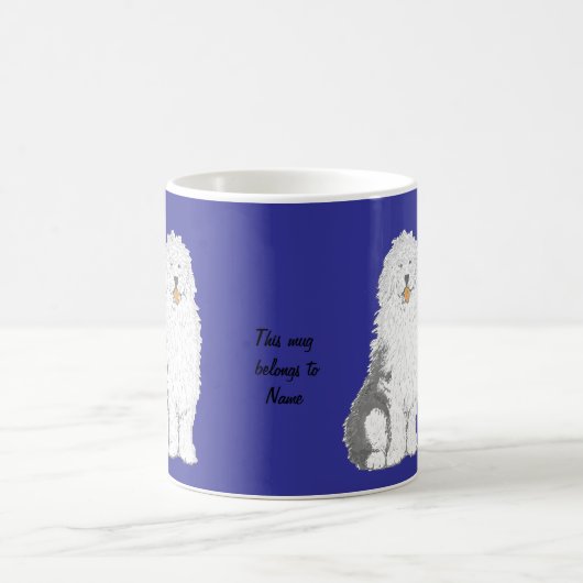 Alte englische Schäferhund-Tassen, addieren Namen Kaffeetasse (Mittel)