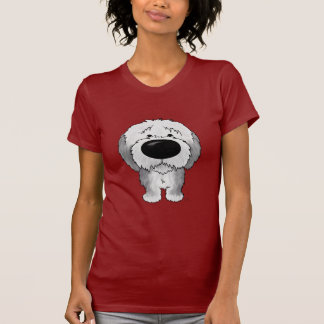 Alte englische Schäferhunde - große Nase und T-Shirt