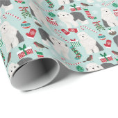 Alte englische Schafhunde Weihnachtsverpackung Geschenkpapier (Rolleneckpunkt)