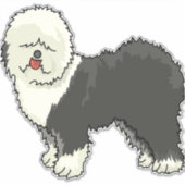 Alte englische Schafhündin, mein Freund Aufkleber (Vorderseite)