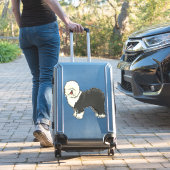 Alte englische Schafhündin, mein Freund Aufkleber (Koffer Insitu)