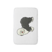 Alte englische Schafhündin, mein Freund Badematte (Vorderseite Vertikal)