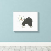 Alte englische Schafhündin, mein Freund Leinwanddruck (Insitu (Holzboden))