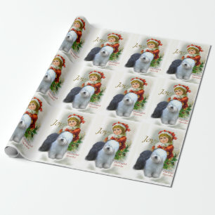 Alte englische Scheune Weihnachten Geschenkpapier