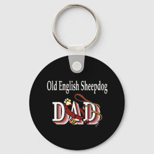 alte englische SHEEPDOG Papa Schlüsselanhänger