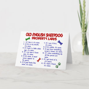 ALTE ENGLISH SHEEPDOG-Eigentumsgesetze 2 Karte