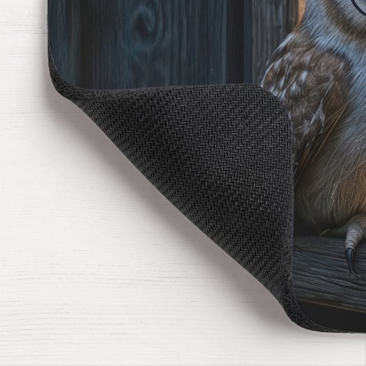 Alte Eule im Barfenster klug Mousepad (Ecke)