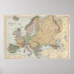 Alte Europakarte Poster