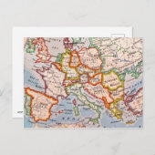 Alte Europakarte Postkarte (Vorne/Hinten)