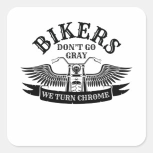 Alte Fahrradfahrer nicht grau machen wir Chrome Quadratischer Aufkleber