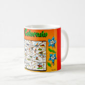 Alte farbenfrohe Tasse Colorado (VorderseiteRechts)