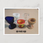 alte farbige Glasaugenwaschbecher nach der Karte (Vorderseite)