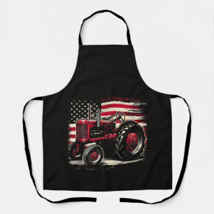 Alte Farmall Cub Traktor Amerikanische Flagge Patr Schürze