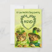 ALTE FASHION IRISH CATS,ST.PATRICK'S DAY PARTY UAW RSVP KARTE (Vorderseite)