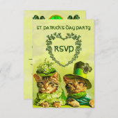 ALTE FASHION IRISH CATS,ST.PATRICK'S DAY PARTY UAW RSVP KARTE (Vorne/Hinten)