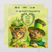 ALTE FASHION IRISH KATZEN ,ST.PATRICK'S DAY PARTY EINLADUNG (Vorne/Hinten)