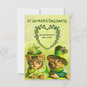 ALTE FASHION IRISH KATZEN ,ST.PATRICK'S DAY PARTY EINLADUNG