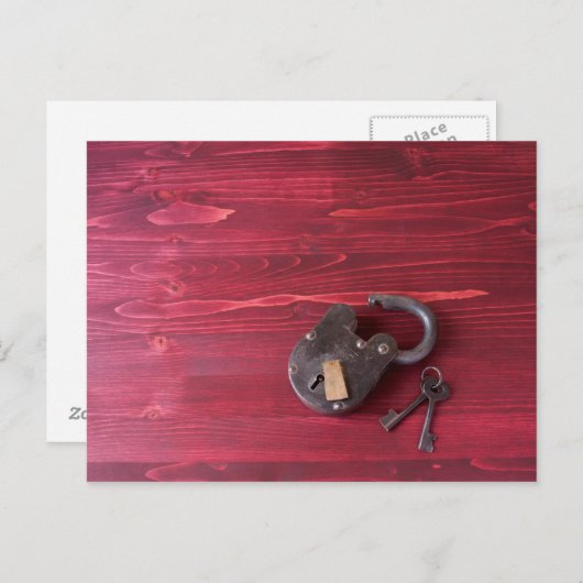 Alte Fashion Lock und Keys Postkarte (Vorne/Hinten)