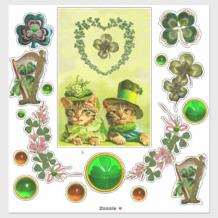 ALTE FASHION ST. PATRICK'S DACCATS, KLEEBLATT HERZ AUFKLEBER