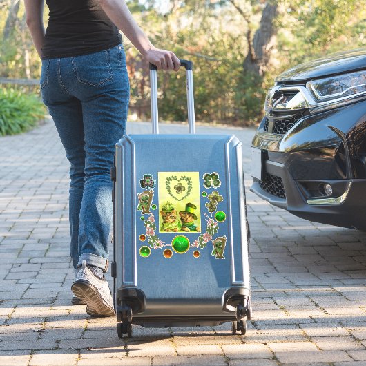 ALTE FASHION ST. PATRICK'S DACCATS, KLEEBLATT HERZ AUFKLEBER (Koffer Insitu)