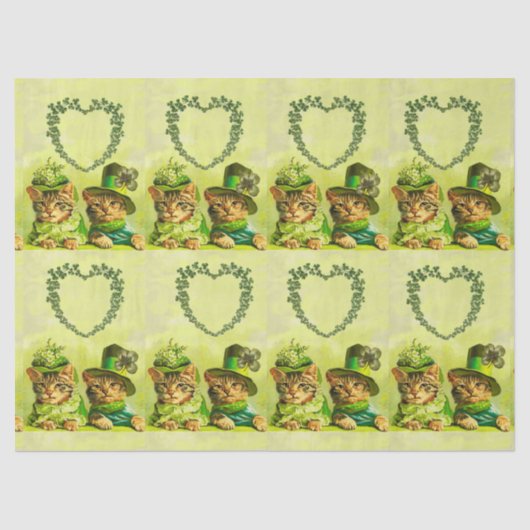 ALTE FASHION ST.PATRICK'S DAKATS HERZMONOGRAM SEIDENPAPIER (Vorderseite)
