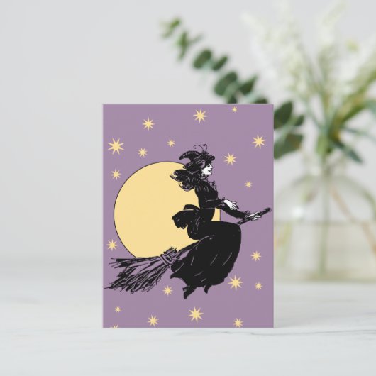 Alte Fashonhexe Postkarte (Stehend Vorderseite)