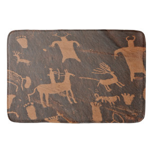 Alte Felsritzungen Newspaper Rock Native American Badematte