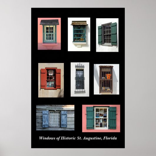 Alte Fenster des historischen St. Augustine, Flori Poster (Vorne)