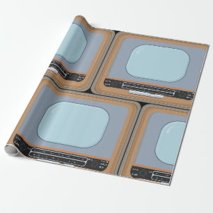 Alte Fernsehgeräte Retro-TV-Geschenkpapier Geschenkpapier